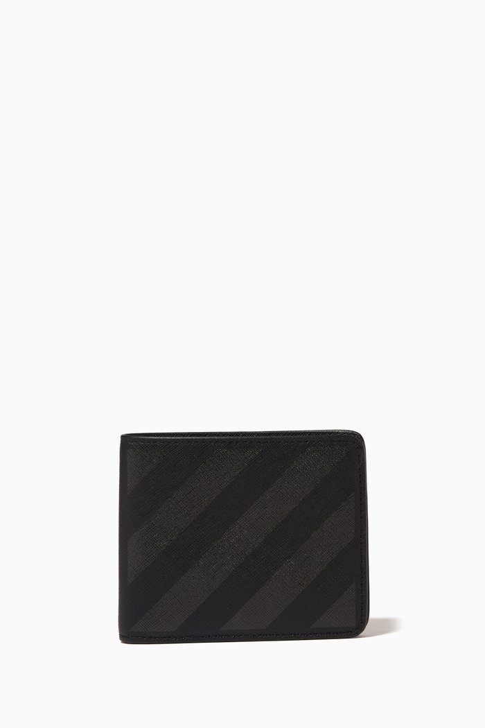 

Binder Diagonal Bi-fold Wallet in Leather, Black