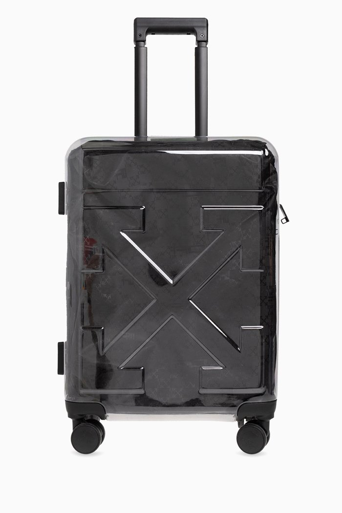 

Quote-motif Translucent Cabin Luggage, Black