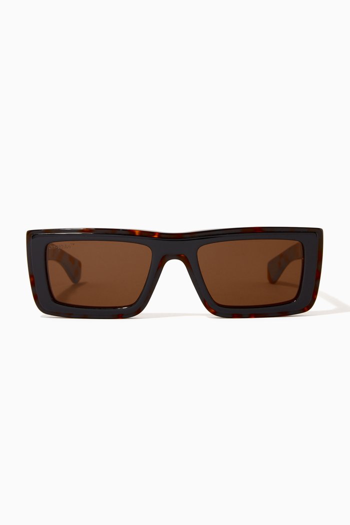 

Jacob Rectangular Sunglasses in Acetate, Brown