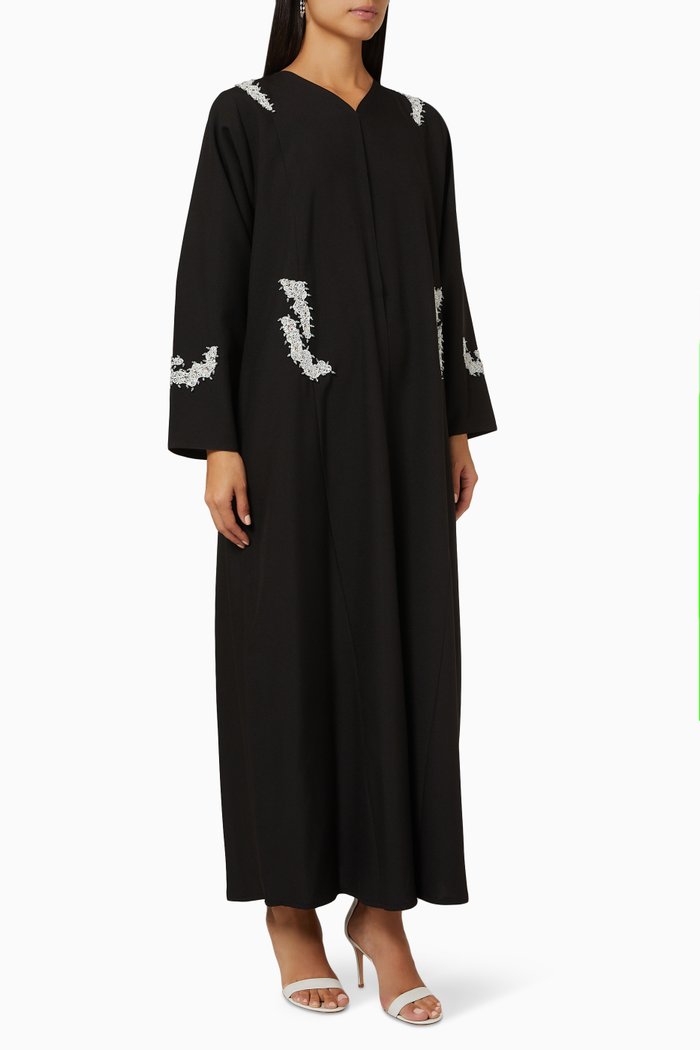 

Bead Embellished Abaya, Black