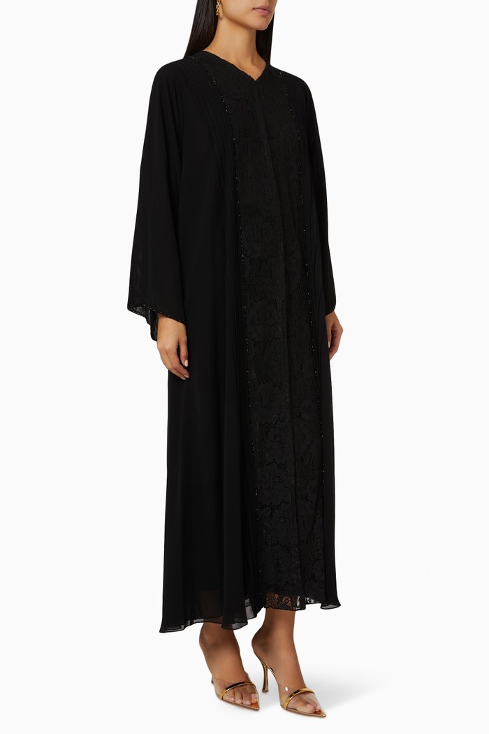 

Bead Embellished Abaya, Black