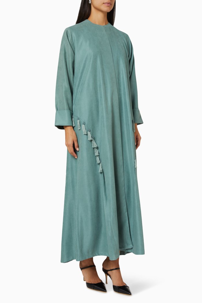 

Tassel Trim Abaya, Green