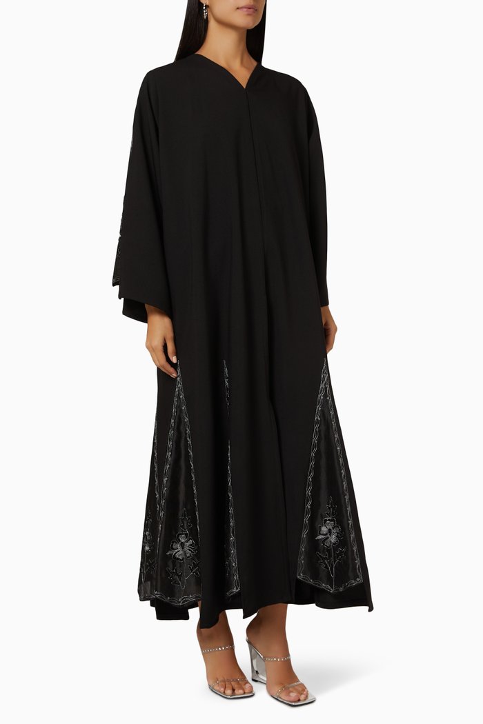 

Crystal Embellished Abaya, Black