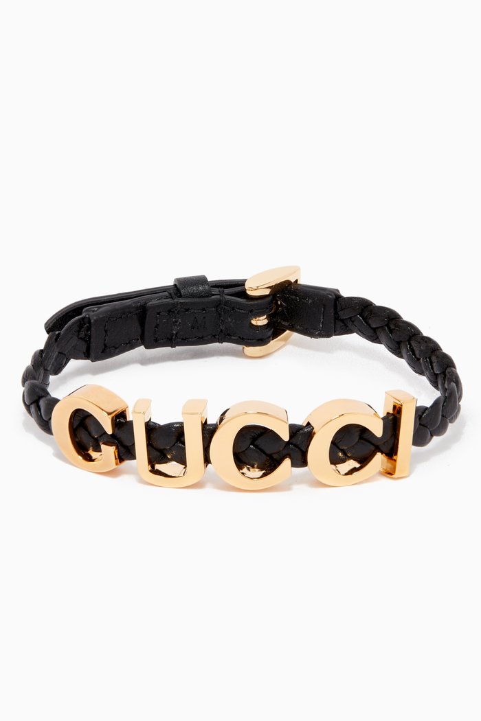 

'Gucci' Bracelet in Leather, Black