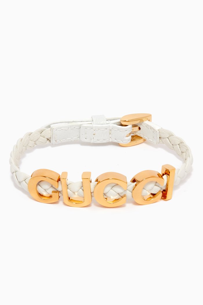

'Gucci' Bracelet in Leather, White