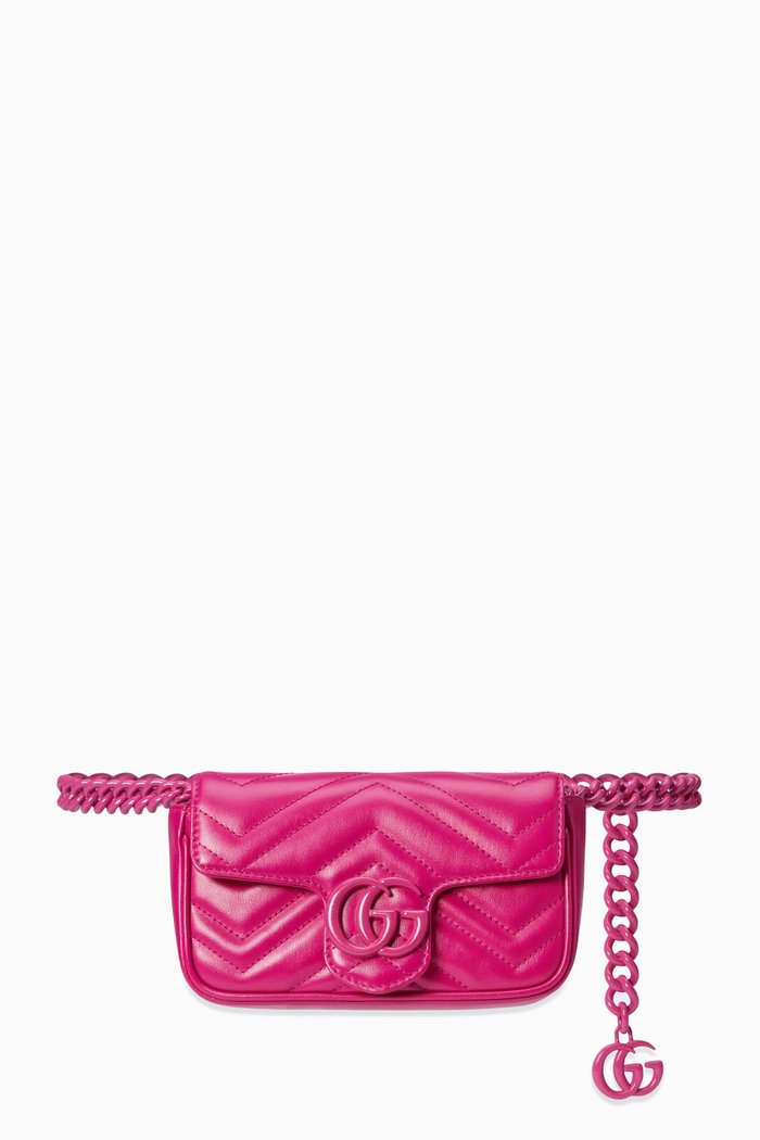 

GG Marmont Crossbody Bag in Chevron Leather, Pink