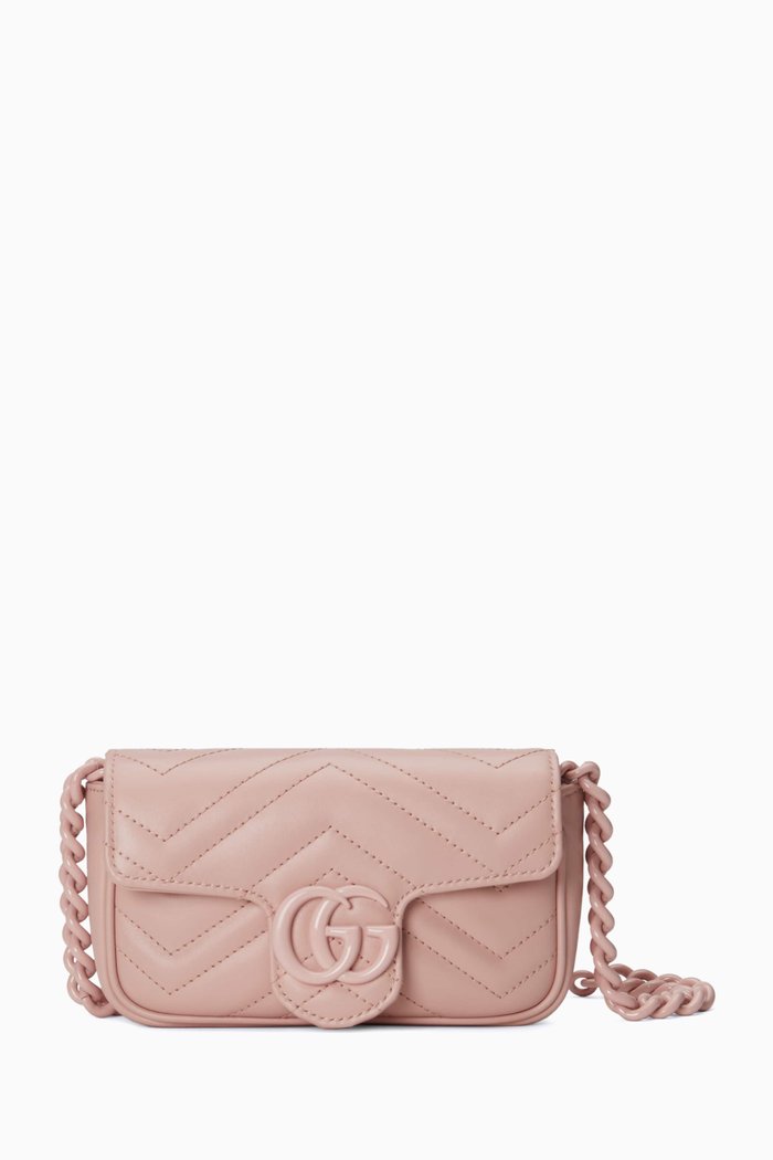 

GG Marmont Crossbody Bag in Chevron Leather, Pink