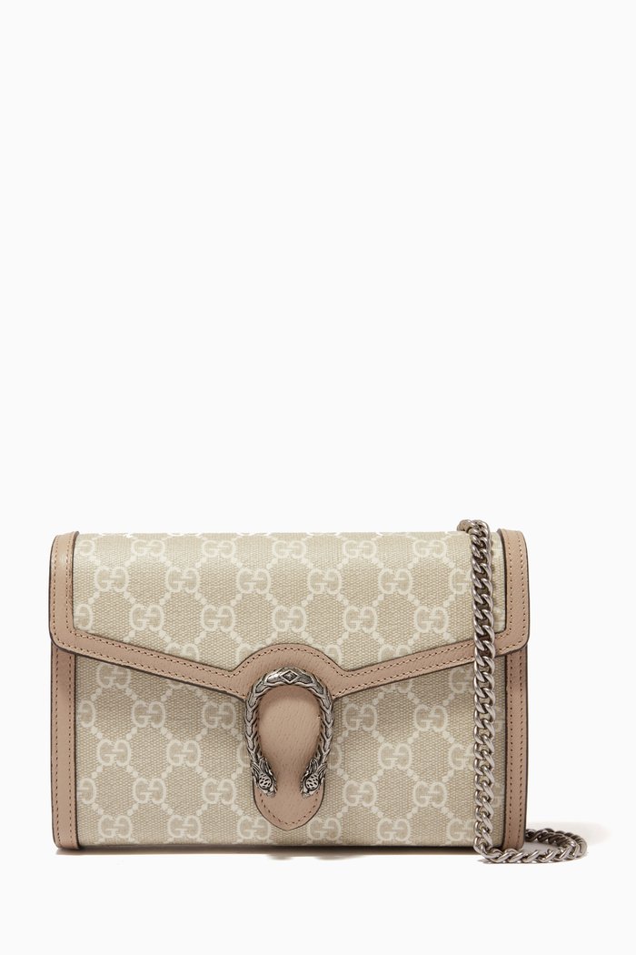 

Dionysus Chain Wallet Bag in Supreme Canvas & Leather, Neutral