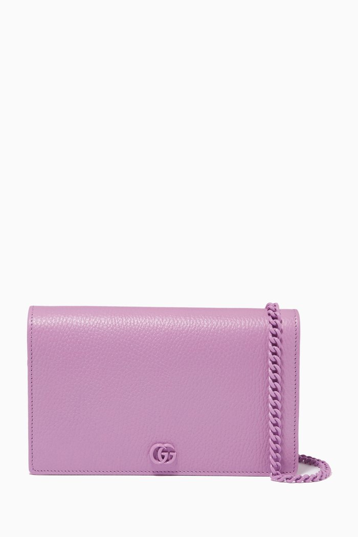 

Mini GG Marmont Chain Bag in Leather, Purple