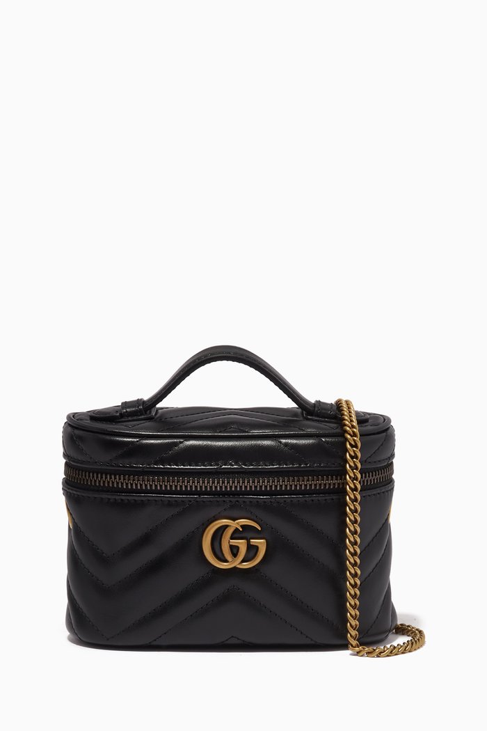 

GG Marmont Mini Case Bag in Matelassé Leather, Black