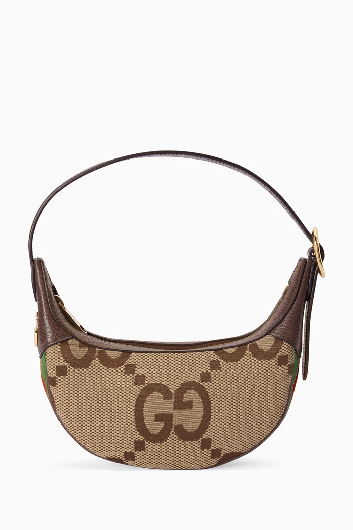 

Mini Ophidia Jumbo GG Bag in Canvas, Brown