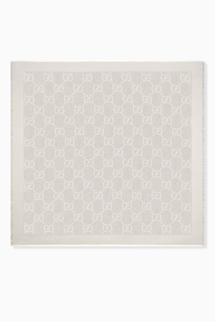 

GG Shawl in Lamé Jacquard, Silver