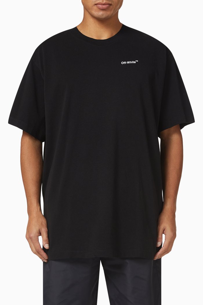 

Arrow Outline Print T-shirt in Cotton, Black