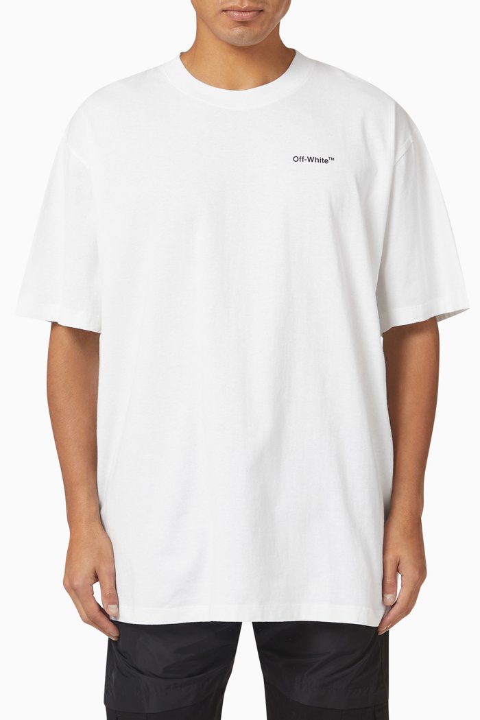 

Arrow Outline Print T-shirt in Cotton, White