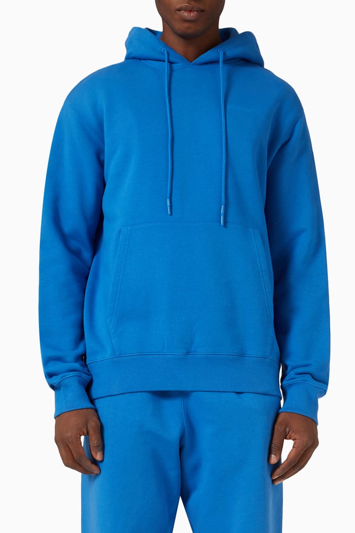 

Diagonal Tab Slim Fit Hoodie in Cotton, Blue