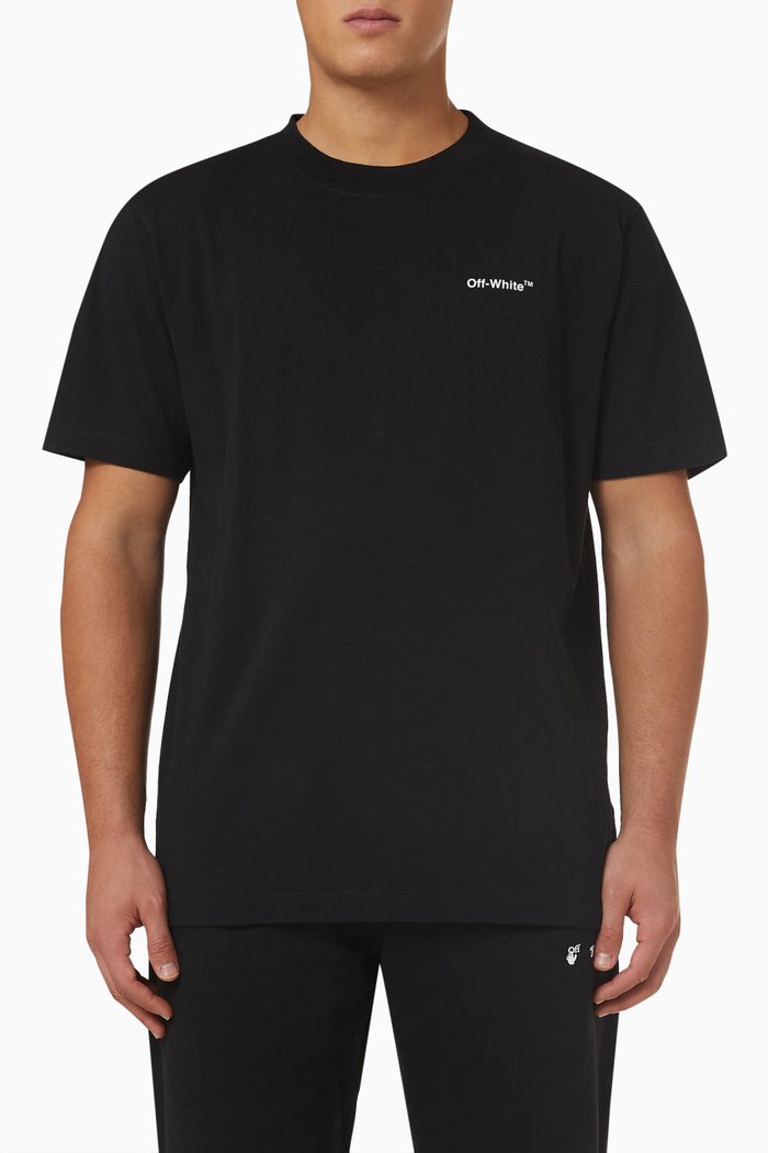 Brick Arrows T-shirt in Cotton Jersey, Black