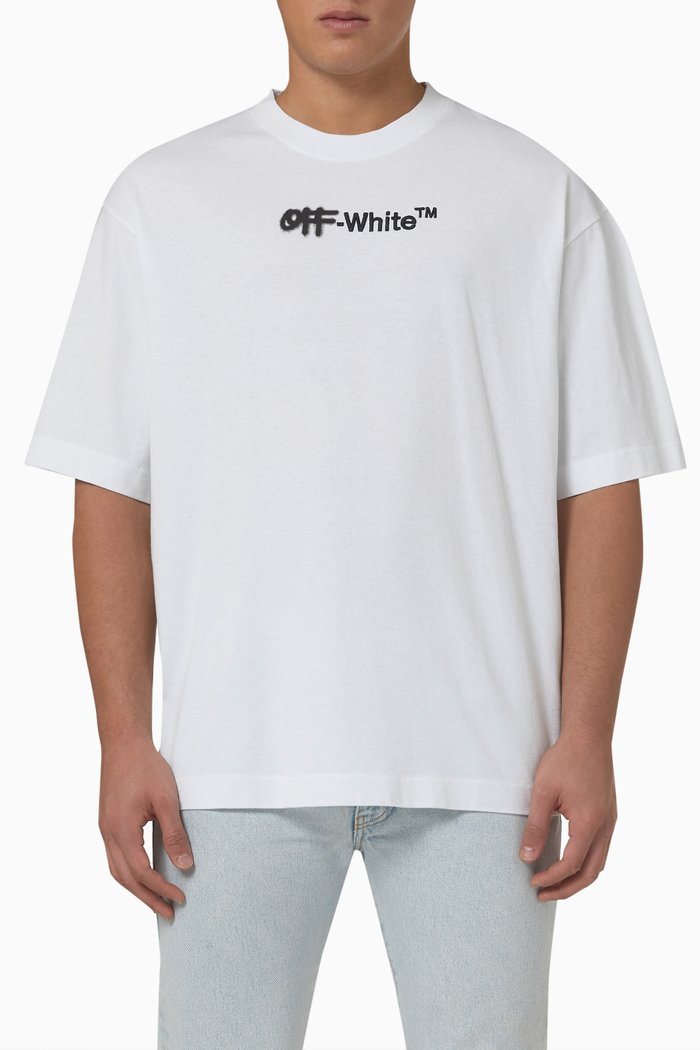 

Spray Helv T-shirt in Cotton, White
