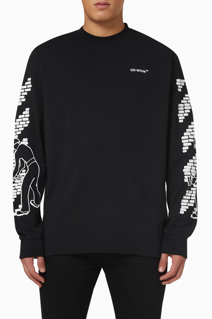 

Brick Arrows Sweatshirt in Cotton, Black