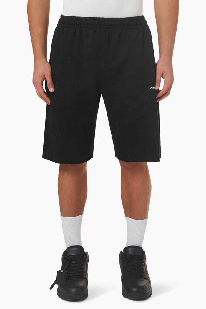 

Wave Outline Sweatshorts in Cotton, Black