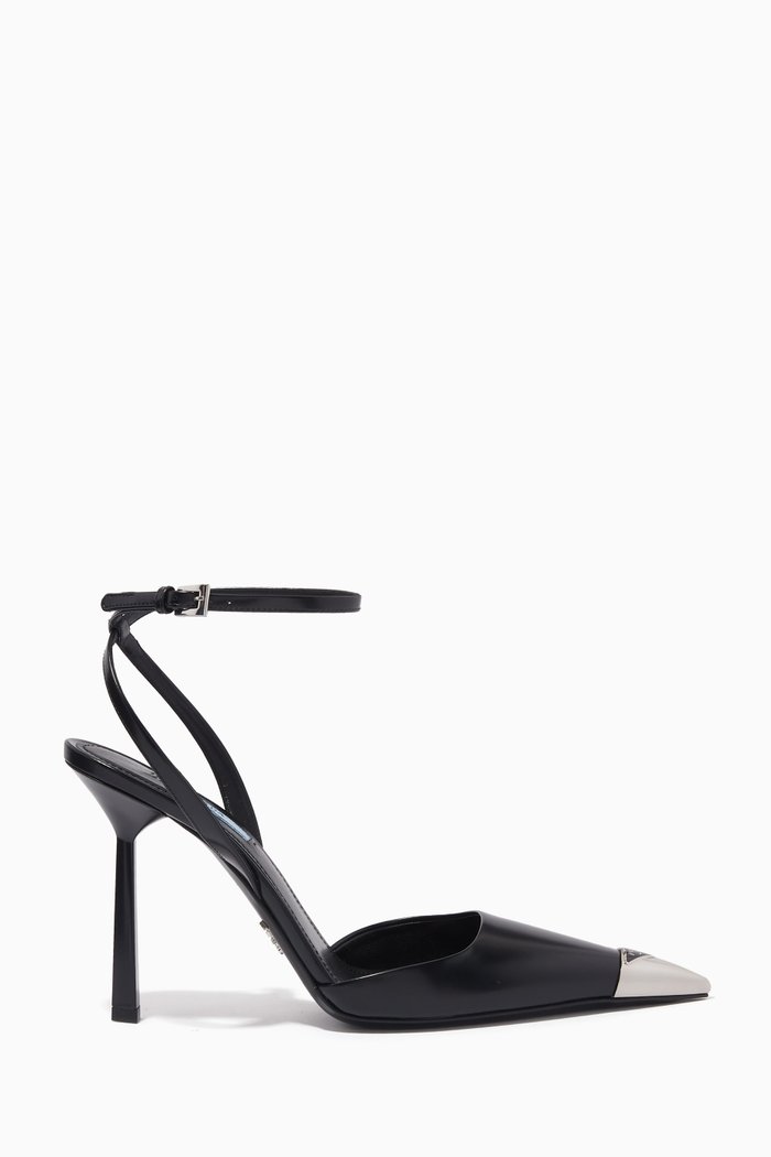 

Ankle Strap 110 Pumps in Brushed Leather, Black