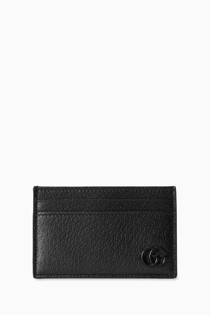 

GG Marmont Card Case in Leather, Black