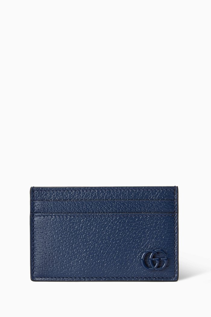

GG Marmont Card Case in Leather, Blue