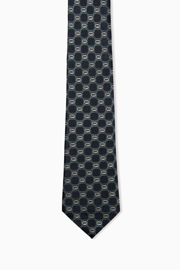 

Shield Tie in Woven Silk Jacquard, Blue