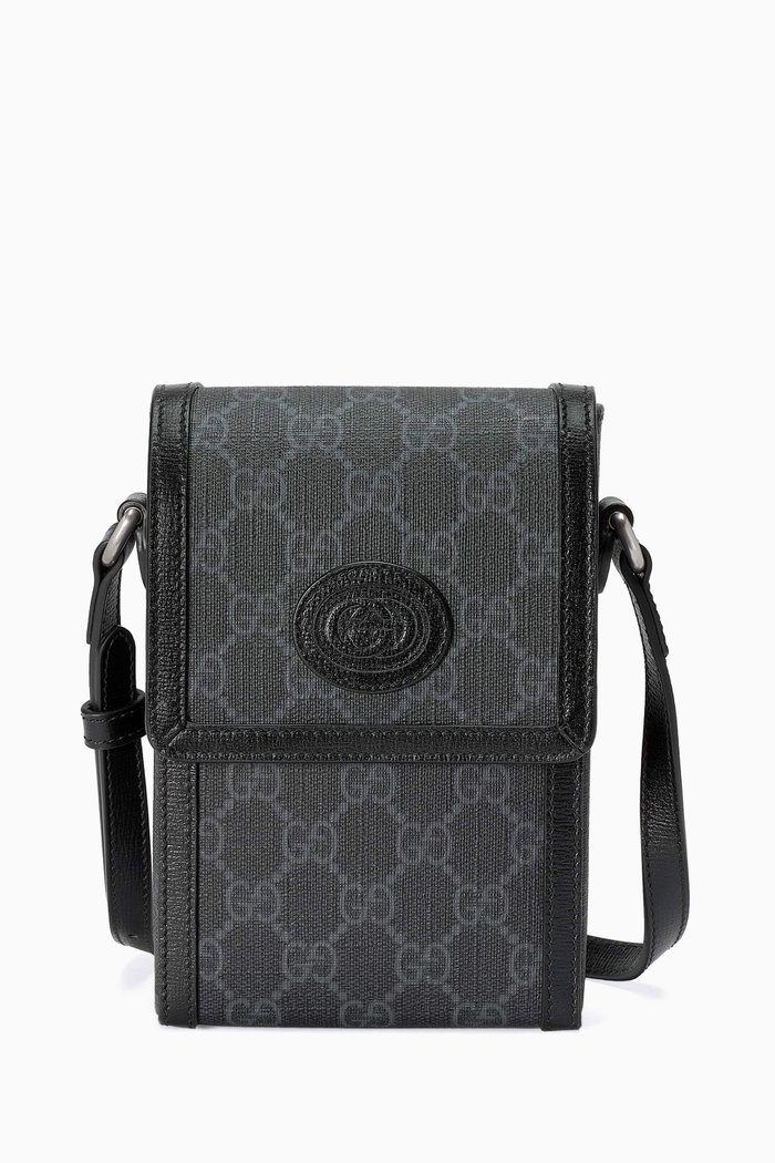 

GG Supreme Mini Crossbody Bag in Logo Canvas, Black