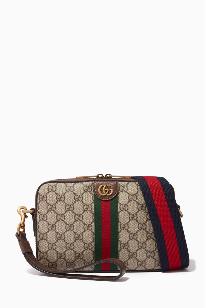 

Ophidia GG Shoulder Bag in GG Supreme Canvas, Neutral