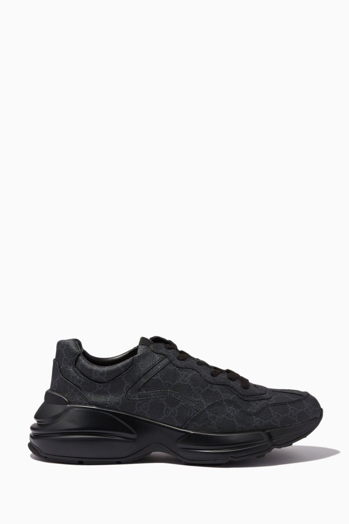 

Monogram Rhyton Sneakers in Faux Leather, Black