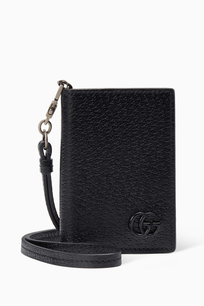 GG Marmont Card Case in Leather, Black