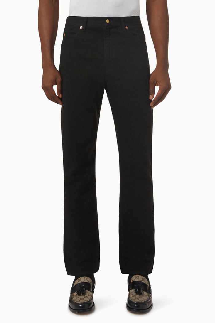 

Straight Leg Pants in Denim, Black