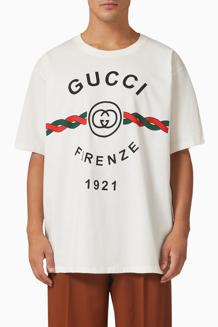 

Gucci Firenze 1921 T-shirt in Cotton Jersey, Neutral