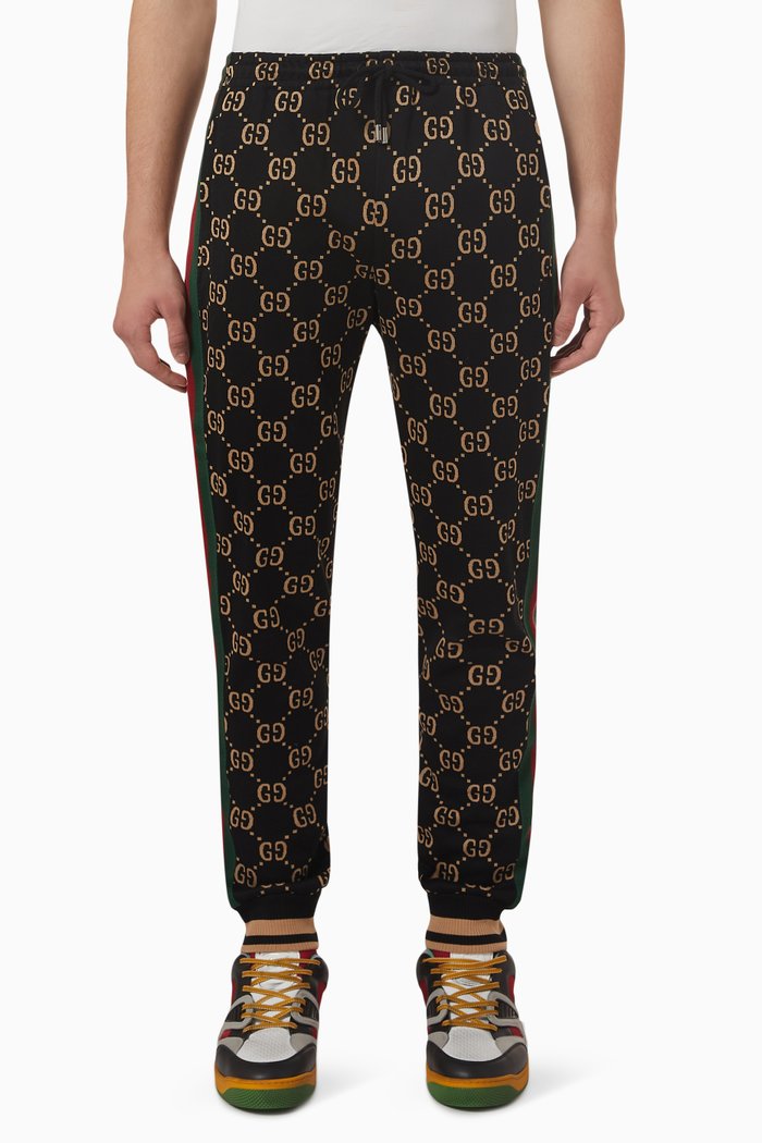 Logo Jogging Pants in Cotton Blend, Black