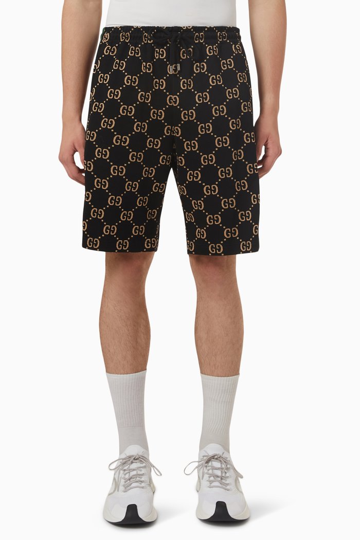 Double-G Shorts in Cotton Jersey, Black