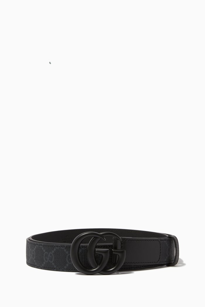 

GG Buckle Belt in Calf Leather, Black