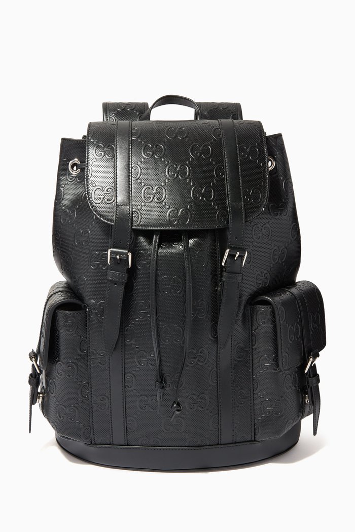 

Backpack in GG Embossed Leather, Black