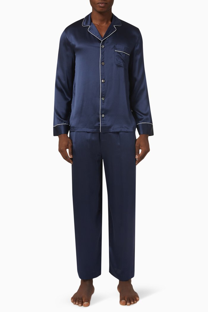 

Pyjama Set in Silk, Blue