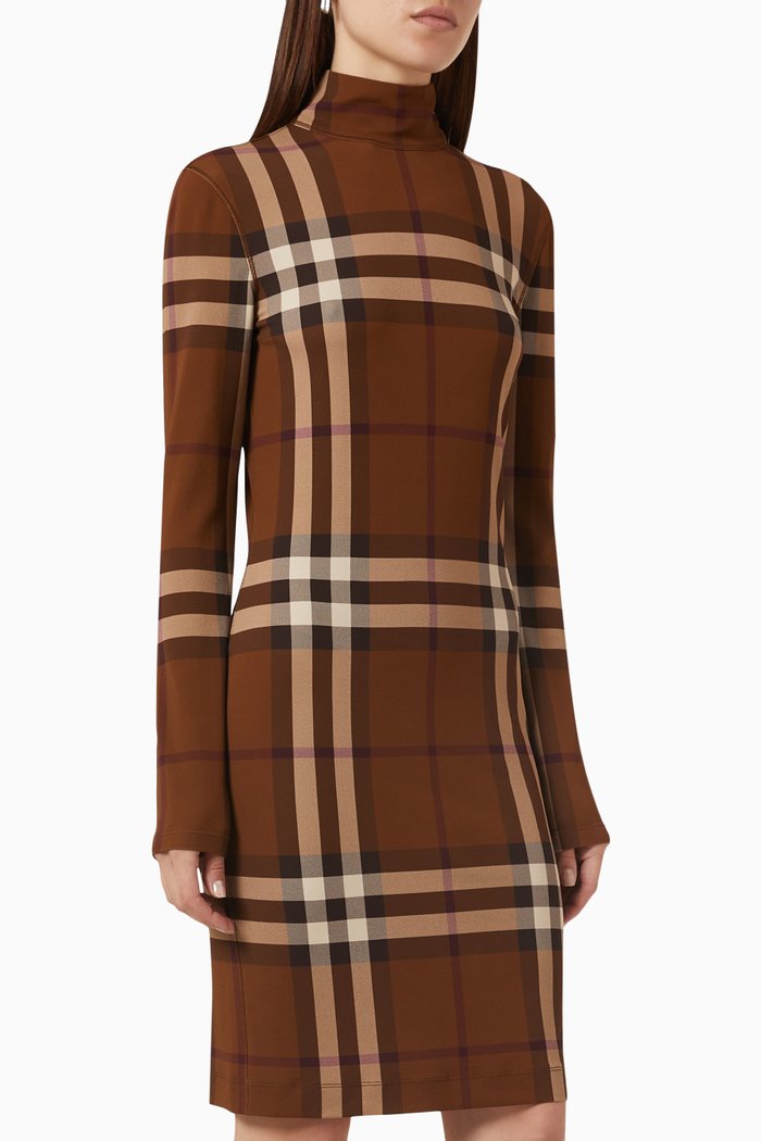 

Gemma Dress in Stretch Viscose, Brown