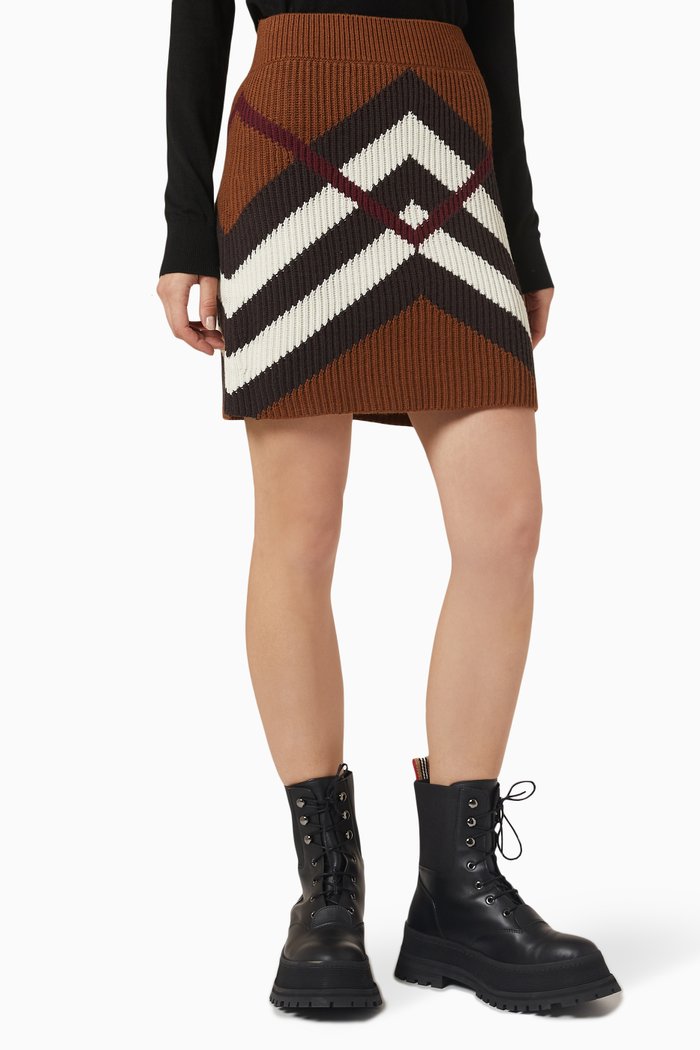 

Kiri Mini Skirt in Cashmere & Cotton, Brown