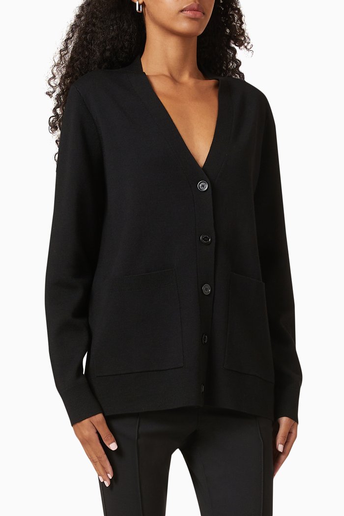 

Ayana Cardigan in Wool Blend, Black