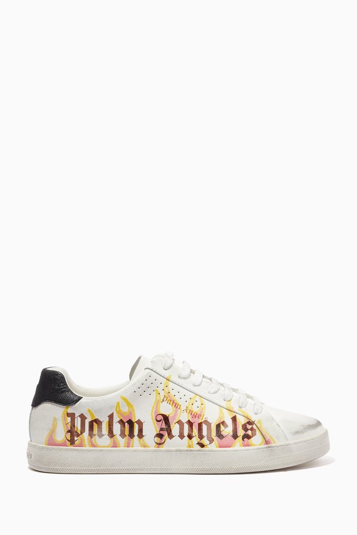 

Palm One Sprayprint Low-top Tennis Sneakers in Leather, White