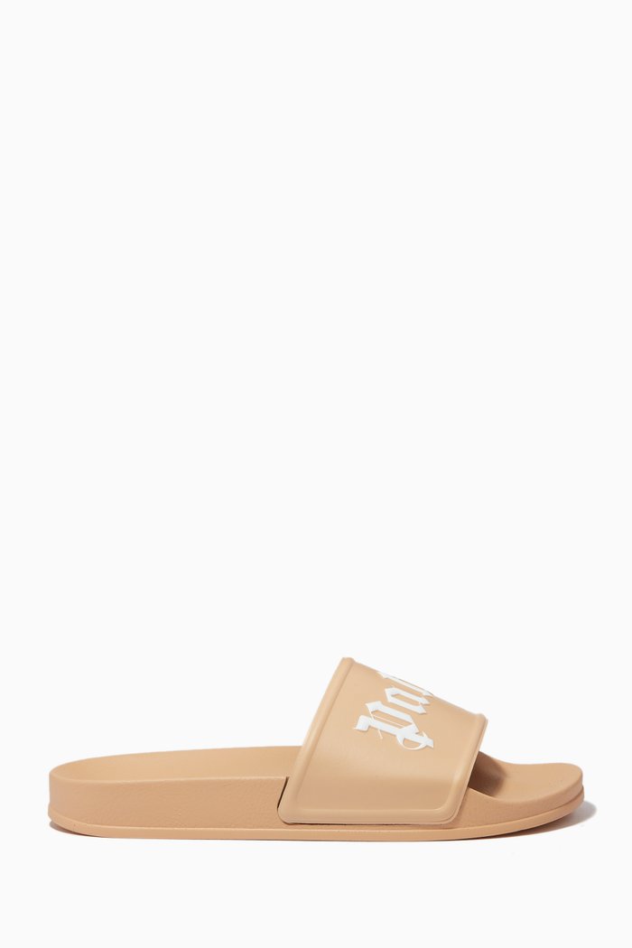 

Pool Slide Sandals in PU & Rubber, Brown