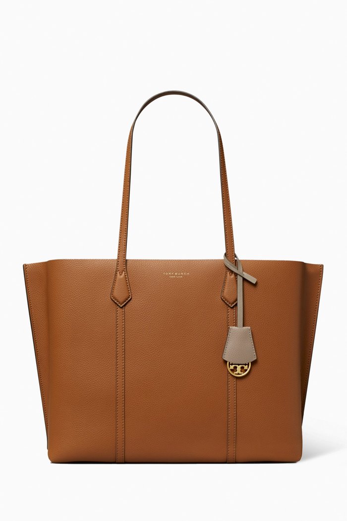 

Perry Tote Bag in Pebbled Leather, Brown