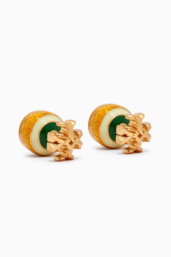 

Roxanne Double-stud Earrings in 18k Gold-plated Brass, Multicolour