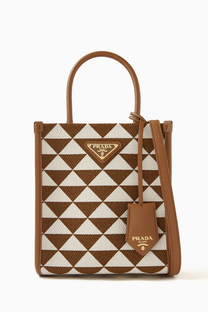 

Mini Symbole Tote Bag in Jacquard, Neutral