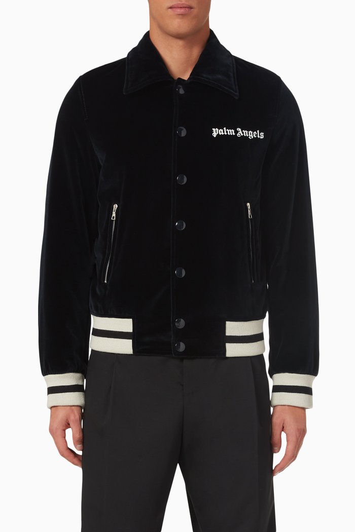 

Sunday Baseball Jacket in Velvet, Black