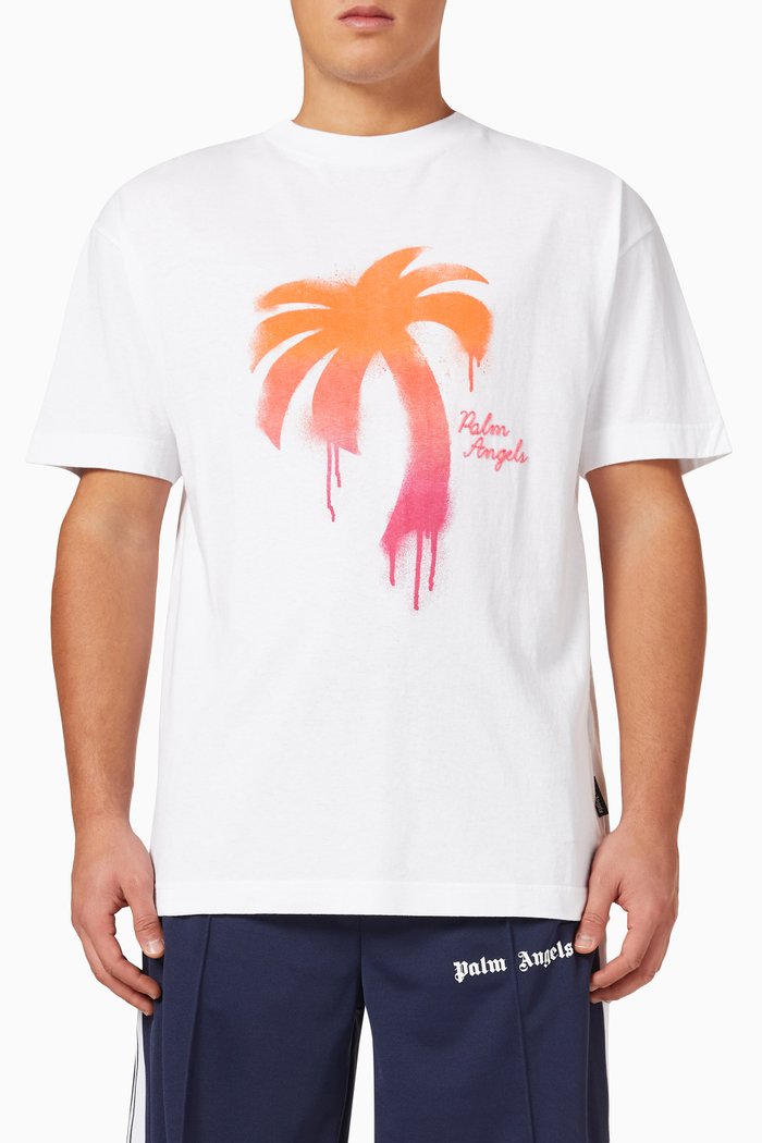 

Sprayed Palm Classic T-shirt in Cotton, White