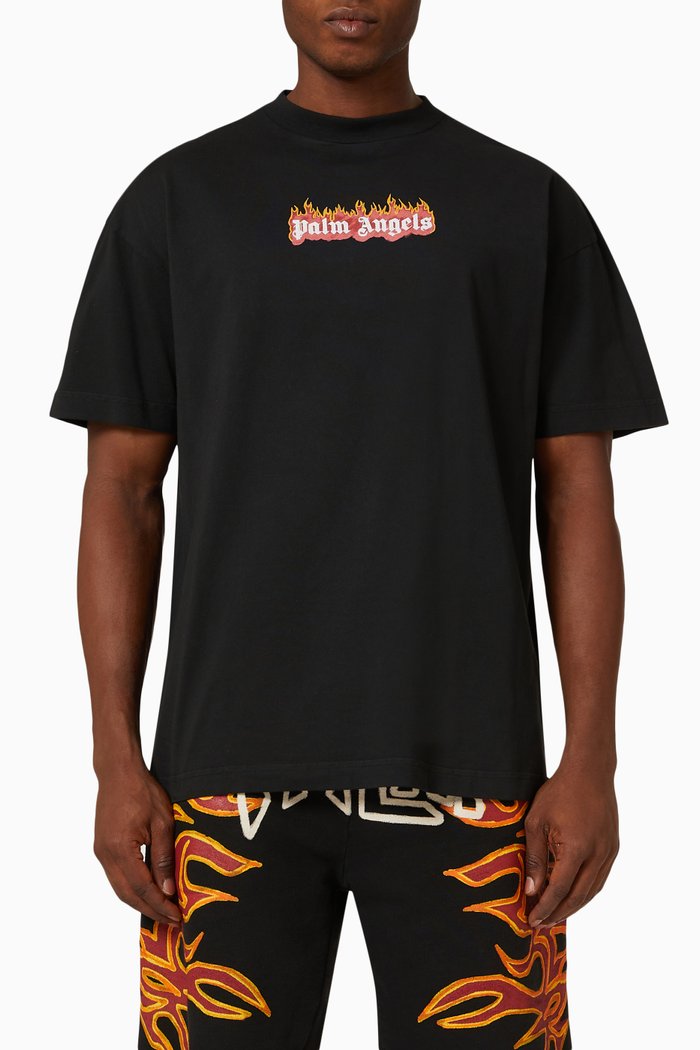 

Burning Logo T-shirt in Cotton-jersey, Black