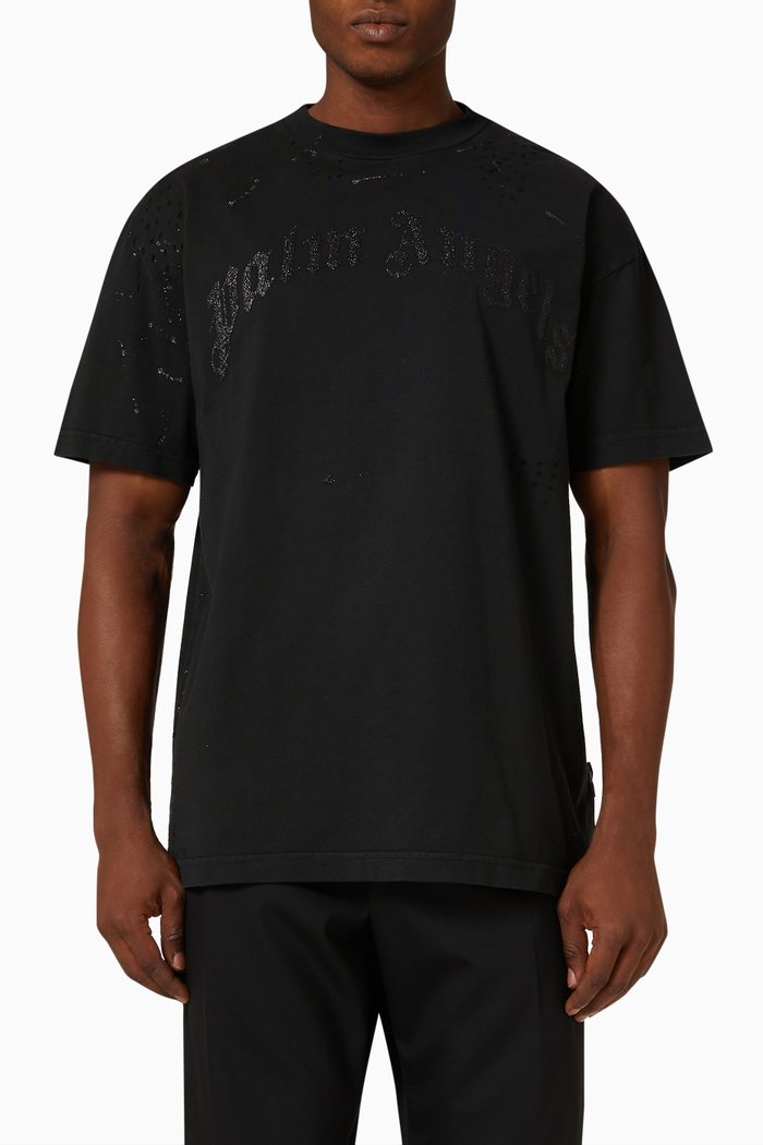 

Glitter Logo T-shirt in Cotton Jersey, Black